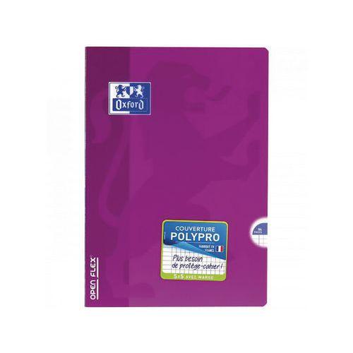 Illustration de : Cahier 96 pages A4 5x5 margé couleurs assorties openflex - Oxford