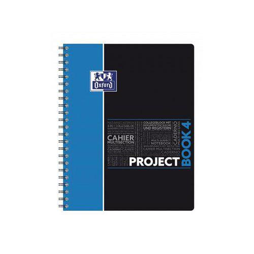 Illustration de : Cahier polypropylène 200 pages spirale A4+ Q5x5 projectb - Oxford