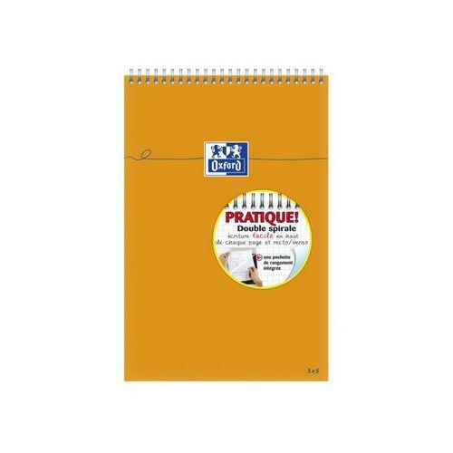 Illustration de : Bloc-notes 160 pages A4 5x5 spirale perforé orange - Oxford