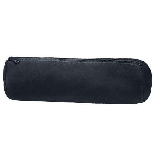 Illustration de : Fourre-tout rond 6x21cm à fermeture éclair cuir huilé noir - Oxford
