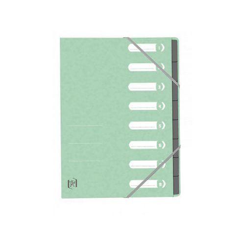 Illustration de : Trieur à élastique agrafé A4 8 positions pastel Top File+ - Oxford