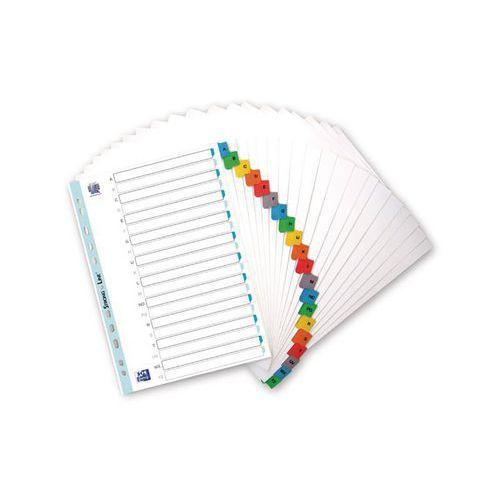Illustration de : Intercalaires Alphabétiques A4 20 positions 170g blanc - Oxford