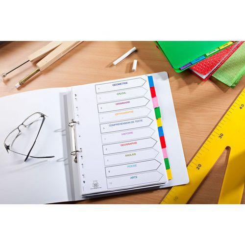 Illustration de : Intercalaires neutres A4 6 positions 170g blanc - Oxford