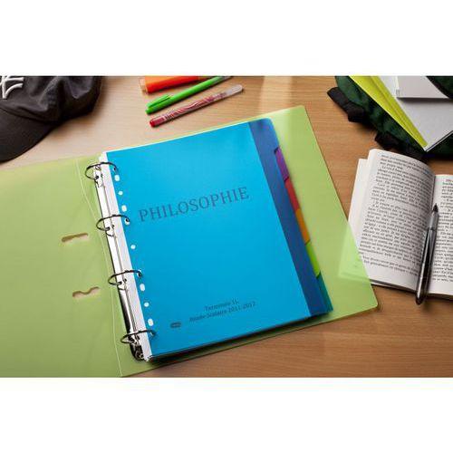 Illustration de : Jeu 6 intercalaires neutres A4 PP 3/10ème translucide - Oxford