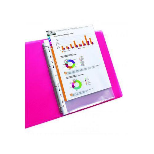 Illustration de : Sachet 100 pochettes perforées A4 lisse 5/100ème incolore- Oxford