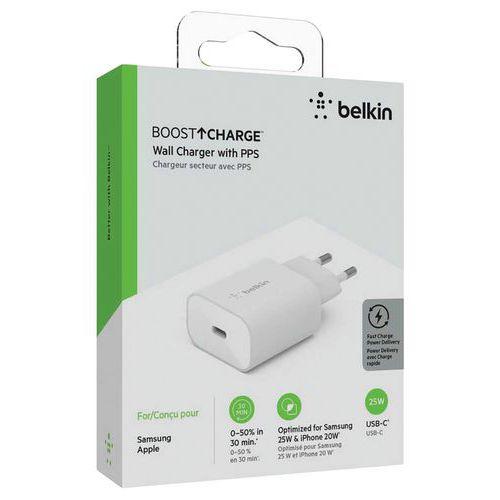 Illustration de : Chargeur secteur USB-C 25W Boost Charge 3.0 - Belkin