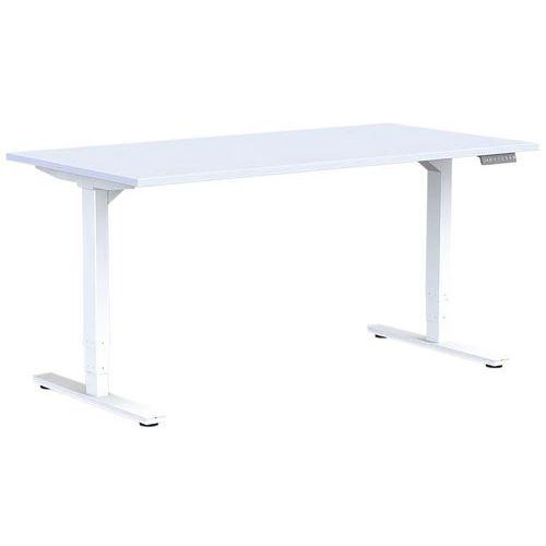 Bureau motorisé L180xP80 cm ép.25 mm blanc/blanc thumbnail image 1