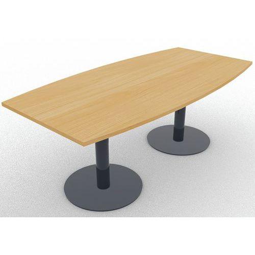 Table de réunion tonneau L200XP100 ép.25mm hêtre/anthracite thumbnail image 1