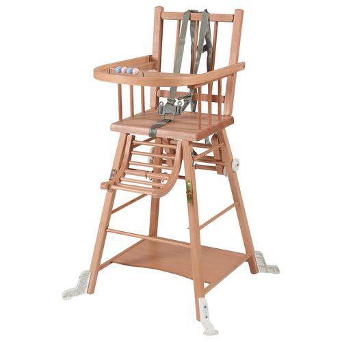 Chaise haute traditionnelle MARCEL transformable Vernis Naturel thumbnail image 1