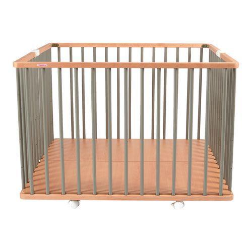 Parc pliant carré GABY (plancher réglable et roulettes) Hybride Gris thumbnail image 1
