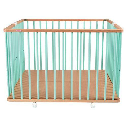 Parc pliant carré GABY (plancher réglable et roulettes) Hybride Vert Mint thumbnail image 1