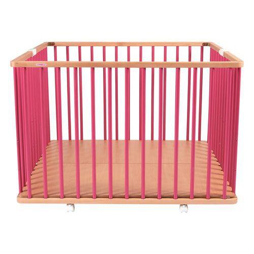 Parc pliant carré GABY (plancher réglable et roulettes) Hybride Fuschia thumbnail image 1