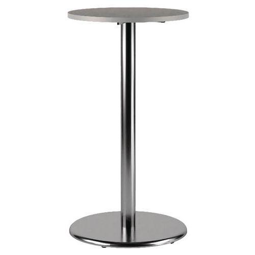 Mange-debout Menorca Ø 60 cm ht 110 cm stratifié 24 mm PC gris perle - chromé thumbnail image 1