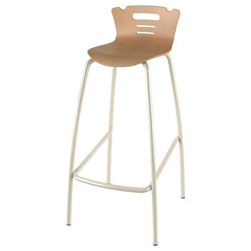 Tabouret 4 pieds hauteur 80 cm coque Coraly bois naturel - beige 1013 thumbnail image 1