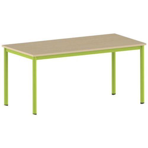 Illustration de : Table Carélie rectangulaire 160 x 80 cm mobile 4 pieds stratifié
