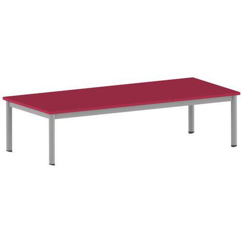 Illustration de : Table Carélie rectangulaire 180 x 80 cm mobile 4 pieds stratifié