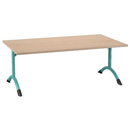 Illustration de : Table Sara rectangulaire 140 x 80 cm fixe dégagement latéral stratifié