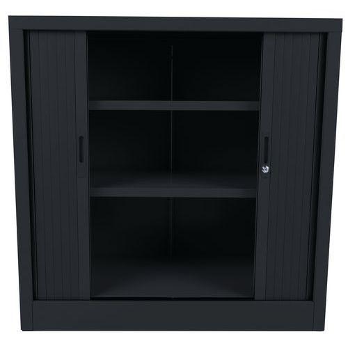 Illustration de : Armoire basse à rideaux en kit - Largeur 100 cm - Manutan Expert