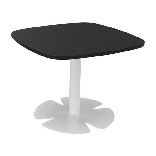 Table Host 60 x 60 x h 45 cm plt Noir pied tulipe Blanc thumbnail image 1