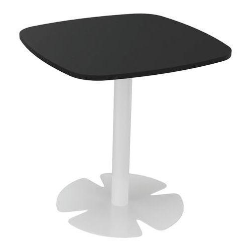 Table Host 60 x 60 x h 60 cm plt Noir pied tulipe Blanc thumbnail image 1