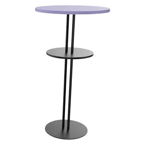 Mange debout Roxane + Tablette ø 60 cm piètement 2 tubes - mauve poudré/noir thumbnail image 1