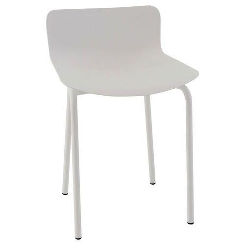 Tabouret bas Popp coque blanche - piètement blanc thumbnail image 1