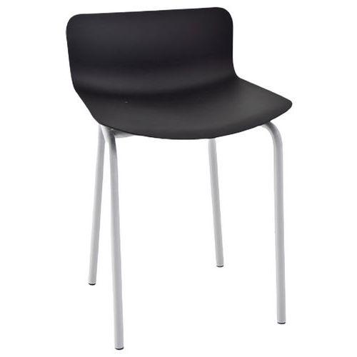 Tabouret bas Popp coque noire - piètement gris thumbnail image 1
