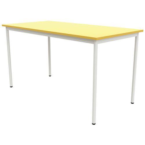Illustration de : Table 4 pieds droits 160 x 80 cm stratifié ABS