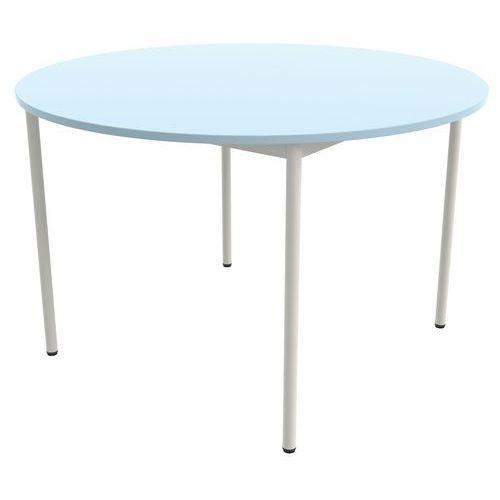 Illustration de : Table 4 pieds droits ronde Ø 120 cm stratifié ABS
