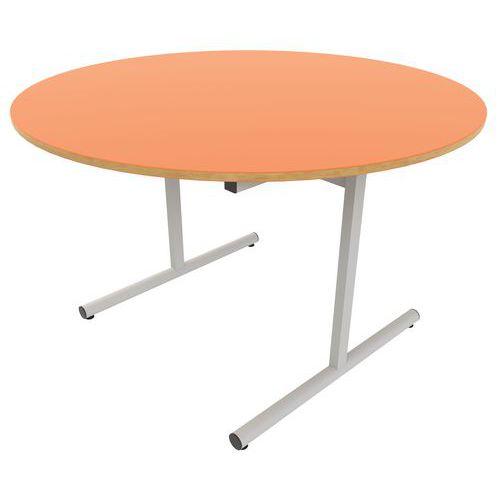 Illustration de : Table dégagement latéral ronde Ø 120 cm stratifié ABS