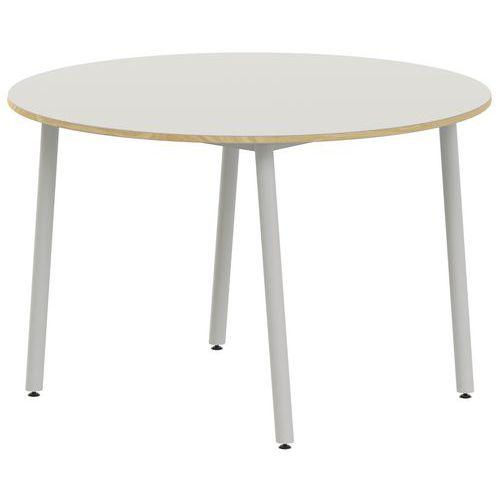 Illustration de : Table 4 pieds inclinés ronde Ø 120 cm stratifié ABS