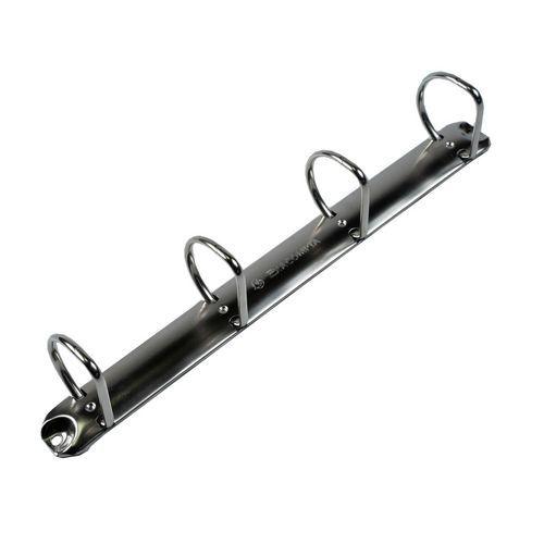 Illustration de : Classeur plastique A4 blanc dos 75 mm 4 anneaux 50 mm - Exacompta