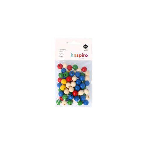 Sachet 65 perles bois rondes multicolores 12 mm thumbnail image 1
