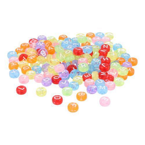 Illustration de : Bocal 1200 perles lettres multicouleurs - Innspiro