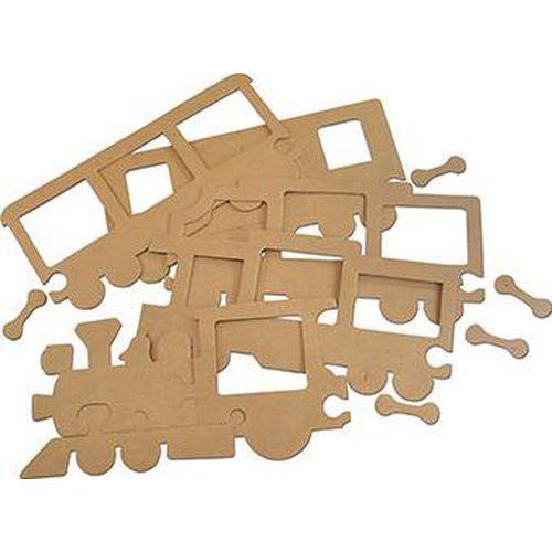 Puzzle cadre train en carton recyclé 15x32 cm thumbnail image 1