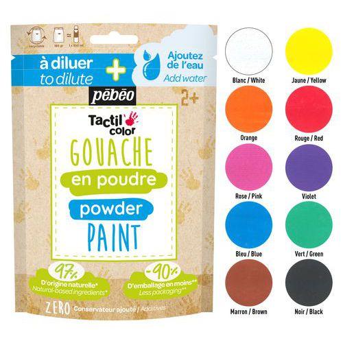 Set 10 sachets 180g gouache poudre - assorties +2 cuillères thumbnail image 1