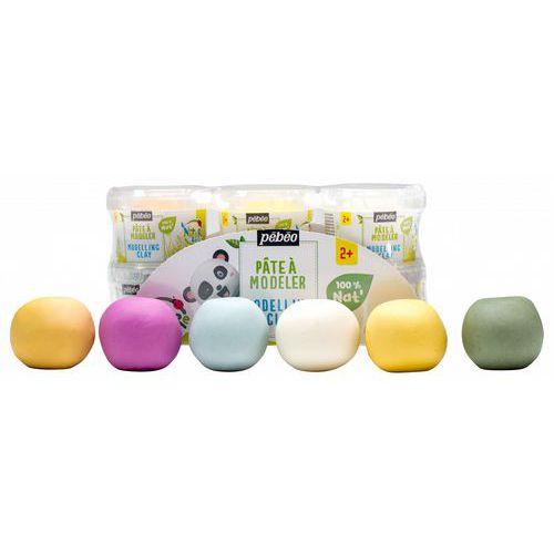 Illustration de : Assortiment 6 pains pâte à jouer 90g en couleurs assorties - Pébéo