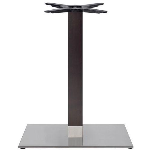 Pied de table Tiffany ht 109cm base rectang inox brillant - colonne hêtre wengué thumbnail image 1