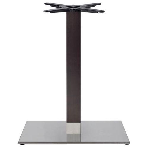 Pied de table Tiffany ht 109cm base rectang inox satiné - colonne hêtre wengué thumbnail image 1