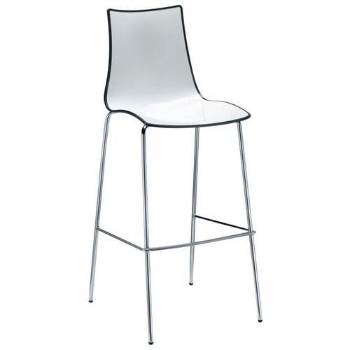 Lot de 2 tabourets Zebra hauteur 80 cm blanc/anthracite - chromé thumbnail image 1