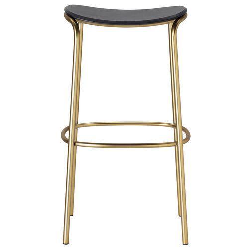 Tabouret Trick hauteur 75 cm bois chêne noir - doré thumbnail image 1