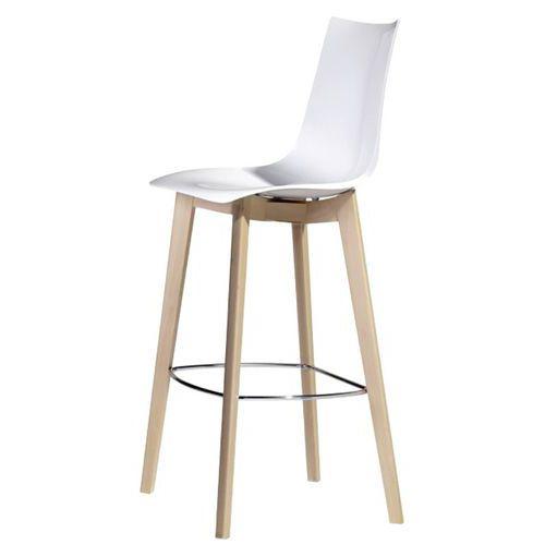 Tabouret Zebra hauteur 78 cm blanc brillant - hêtre naturel thumbnail image 1
