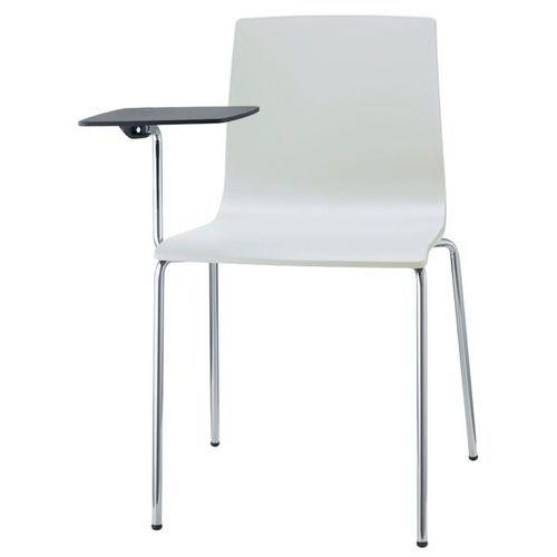 Lot de 2 chaises Alice 4 pieds avec tablette technopolymère lin - chromé thumbnail image 1