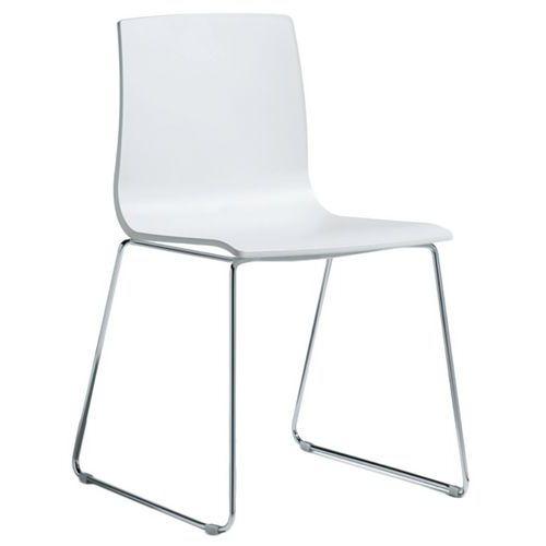 Lot de 2 chaises Alice piètement luge - lin/chromé thumbnail image 1