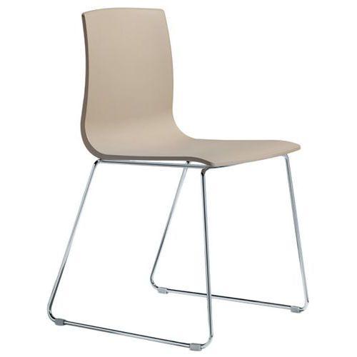 Lot de 2 chaises Alice piètement luge - taupe/chromé thumbnail image 1