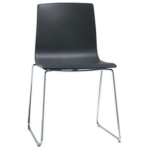 Lot de 2 chaises Alice piètement luge - anthracite/chromé thumbnail image 1