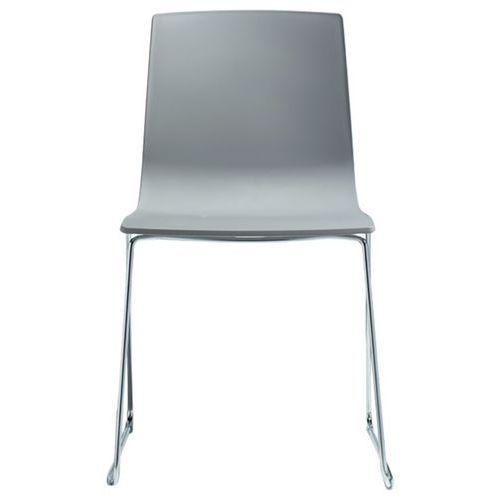 Lot de 2 chaises Alice piètement luge - gris clair/chromé thumbnail image 1