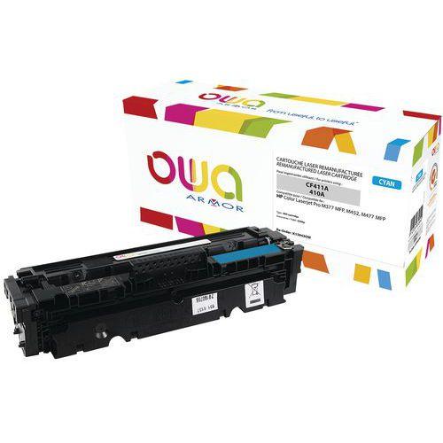 Illustration de : Toner reconditionné HP CF411A Cyan - OWA