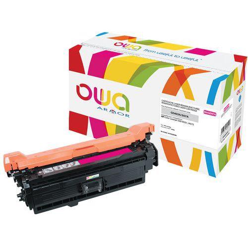 Illustration de : Toner reconditionné HP 507A Magenta - OWA
