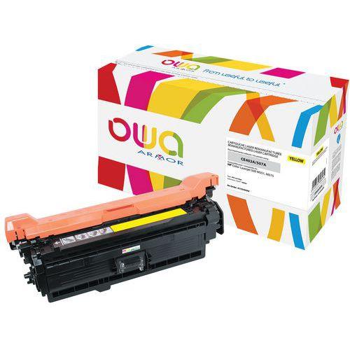 Illustration de : Toner reconditionné HP 507A Yellow - OWA